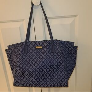 Tommy Hilfiger Navy Patterned Tote Bag